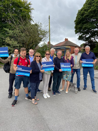 Conservative supporters out campaigning in Grenoside.